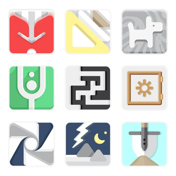 Set of isolated vector icons for your application. — Stockový vektor