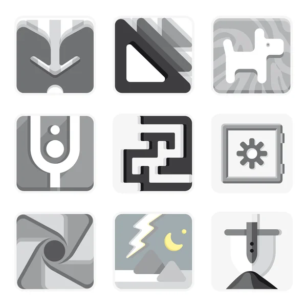 Set of isolated vector icons for your application. — Stok Vektör