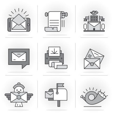 Yaratıcı düz çizgi ikon seti