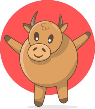 Şirin Animel Öküz Maskotu Çin Yeni Yılı 2021