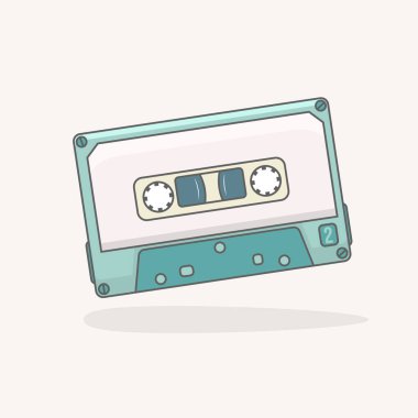 Retro Music Flat Illustration kasetleri