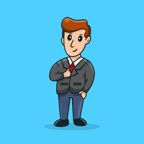 Podnikatel Cartoon Character Roztomilý Podnikatel Design Postava Business People Vector — Stockový vektor