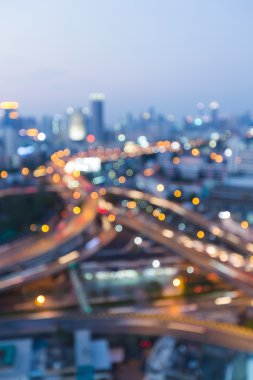 Soyut bulanık bokeh ışıklar arka plan otoyol kavşağı