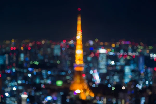 Abstrakt oskärpa bokeh Tokyo city downtown nattvisning — Stockfoto