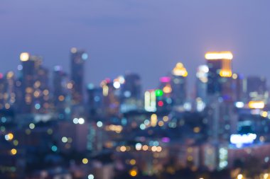 Gece görünümü bokeh ışıklar şehir şehir bulanık