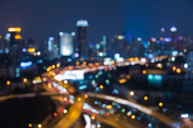 Gece bokeh ışıklar, şehir şehir arka plan bulanık