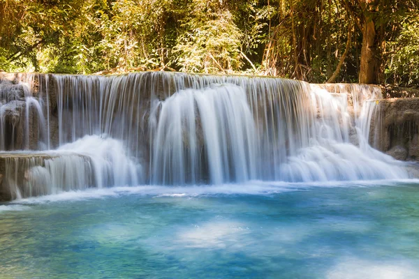 Blue stream tropical waterfall, Thailand natural landscape — Stock Photo, Image