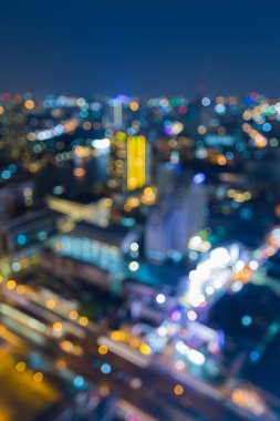 Soyut bulanık bokeh ışıklar arka plan şehir şehir merkezinde