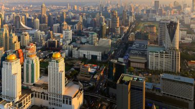 Havadan görünümü Bangkok şehir şehir merkezinde