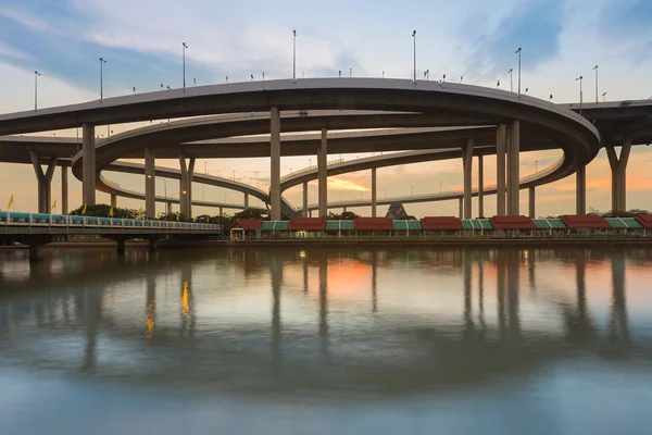 Reflection of Bhumibol highway interchanged — Stock Photo, Image