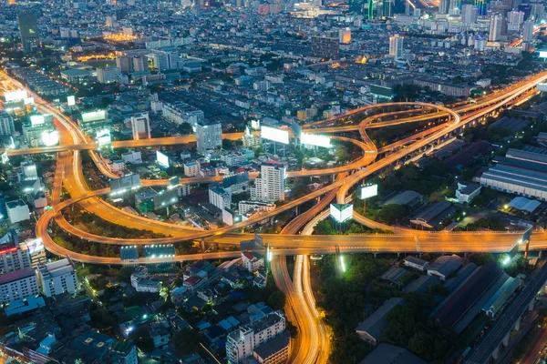 Najwyższego lotu ptaka Bangkok autostrady wymieniane — Zdjęcie stockowe