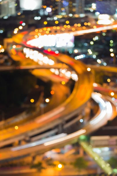 抽象的なぼけボケ ライト、交差点の高速道路 — ストック写真