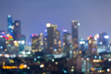 Soyut bulanık bokeh ışıklar, şehir ofis binası