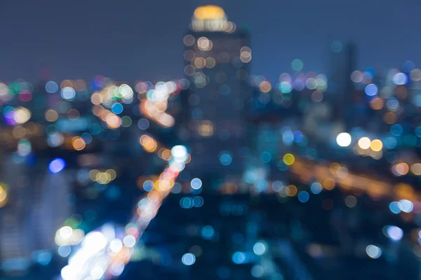 Światła miasta antenowe noc widok, streszczenie niewyraźne — Zdjęcie stockowe