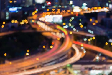 Havadan görünümü, burred bokeh ışıklar otoyol deyimleri 