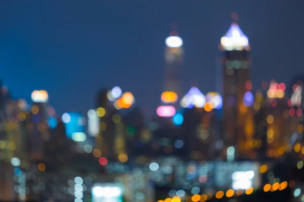 Blurred bokeh lights, city downtown — Stock Photo, Image