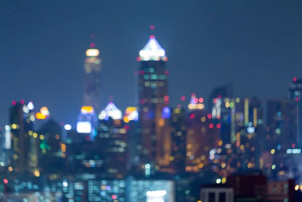 Luz bokeh embaçada abstrata, torre de edifício de escritório — Fotografia de Stock