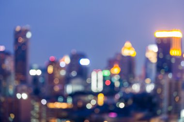 Soyut bulanık bokeh ışık cityscape gece görünümü