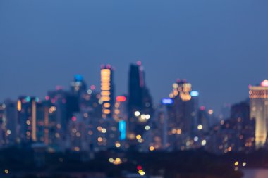 Bulanık ışıklar gece görünümü, şehir iş şehir, arka plan