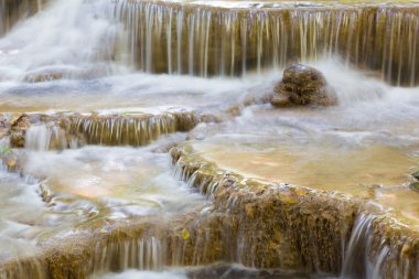 Doğal derin orman şelaleler yakın kadar doğal peyzaj arka plan