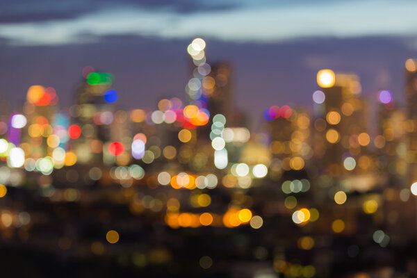 City office lights blurred bokeh abstract background