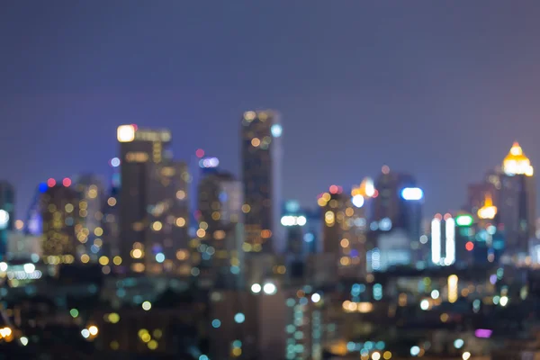 Verschwommenes Licht Bokeh Nachtsicht, Stadt Geschäft Innenstadt — Stockfoto