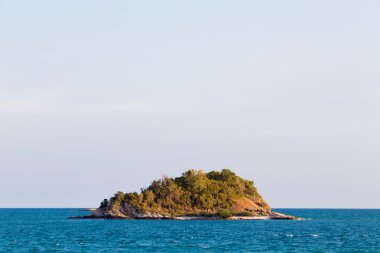 Büyük okyanus manzarası içinde yalnız Adası