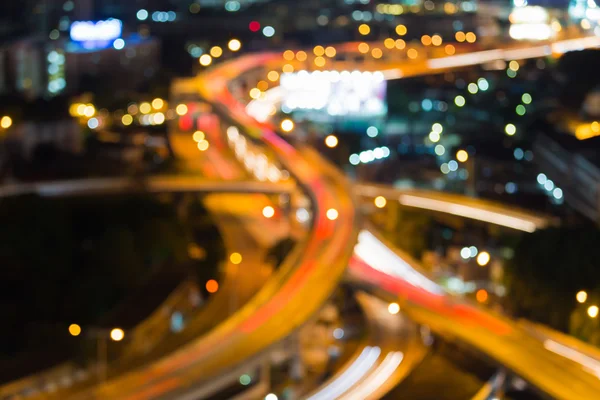 抽象的なぼやけたライト クローズ アップ交換高速道路 — ストック写真