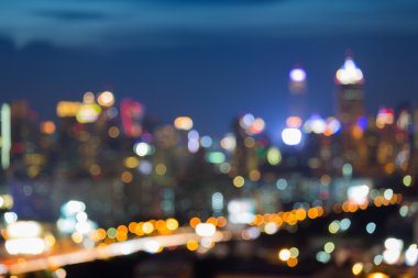 Bulanık ışıklar büyük şehir, soyut bokeh 