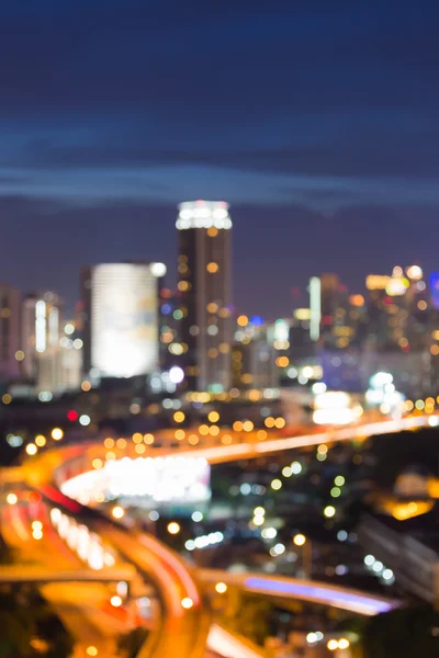 Blurred lights night view, city downtown — Stock Photo, Image