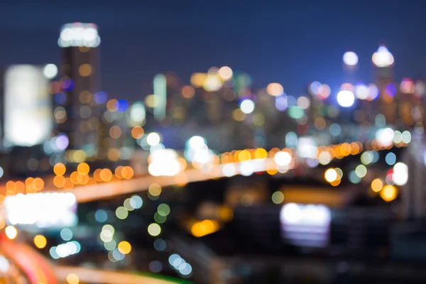 Abstract blurred lights city and highway intersection — Stock Photo, Image