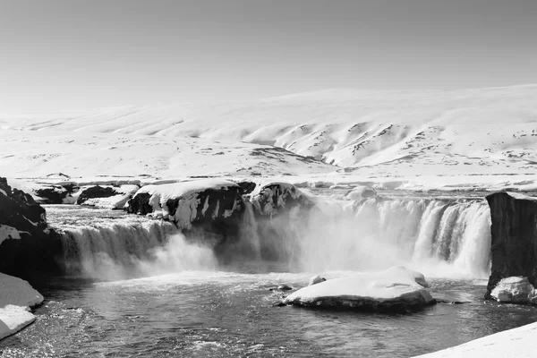 Winter Wasserfall Island natürliche Landschaft — Stockfoto