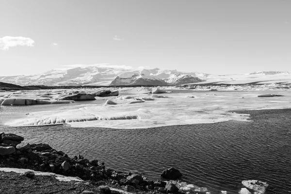 Izland télen lagoon, természetes táj háttér — Stock Fotó