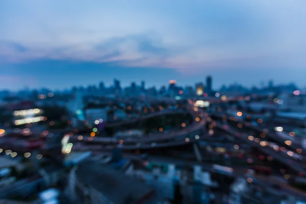 Twilight blurred light city downtown — Stock Photo, Image