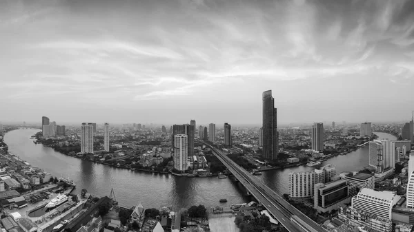 Vista aérea hermoso río Bangkok curvado —  Fotos de Stock