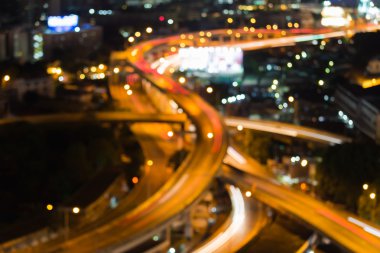 Gece ışıkları bokeh deyimleri otoyol bulanık