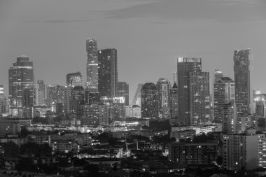 Siyah ve beyaz, ofis ışıkları Binası