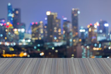 Cityscape gece görünümü, soyut bokeh arka plan bulanıklık