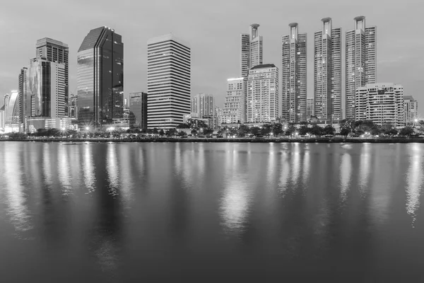 Black and White, Bangkok city office skyline — Stock Photo, Image