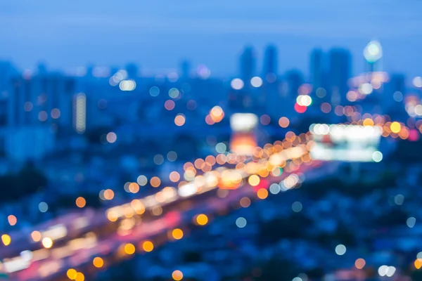 Niewyraźne światło night view, miasto drogi i autostrady — Zdjęcie stockowe