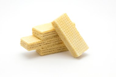 Beyaz zemin üzerine kremalı gofret