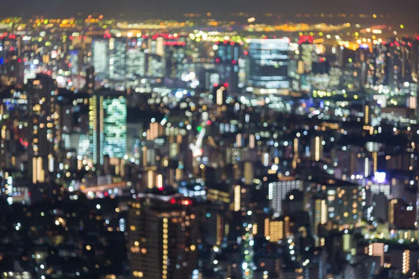 複数色ライト東京市ボケ味がぼやけ — ストック写真