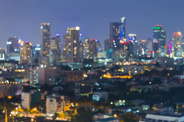 Abstrakte verschwommene Lichter Nachtsicht, Großstadtgebäude — Stockfoto