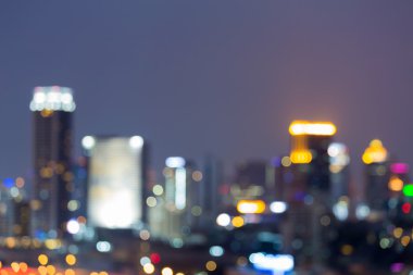 Soyut bulanık bokeh ışıklar, büyük şehir şehir 