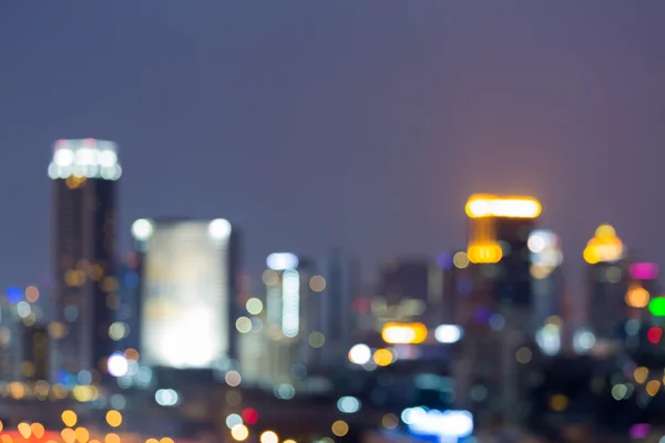 大城市市中心抽象模糊散景灯 — 图库照片