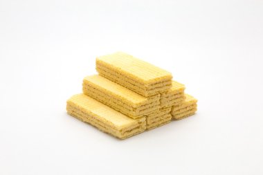 Beyaz üzerine yığını vanilyalı gofret 