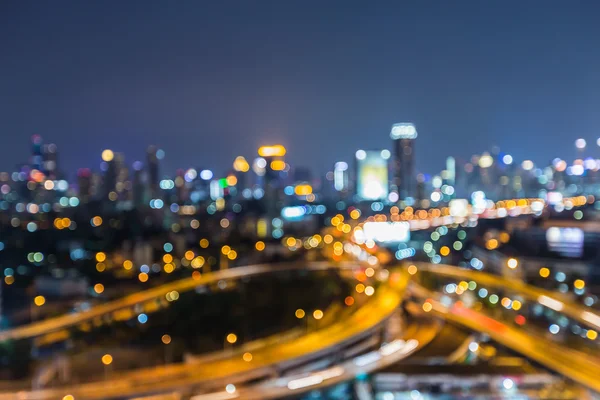 Verschwommene Lichter Autobahn und Innenstadt — Stockfoto