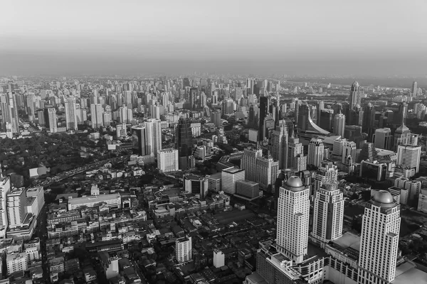 Blanco y negro, vista aérea Bangkok centro de negocios —  Fotos de Stock