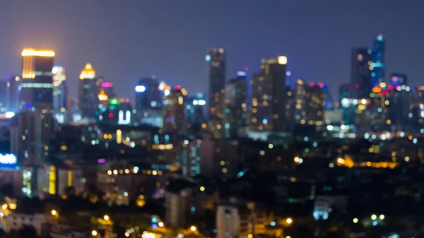 Nacht verschwommene Lichter Stadt Büro Innenstadt — Stockfoto