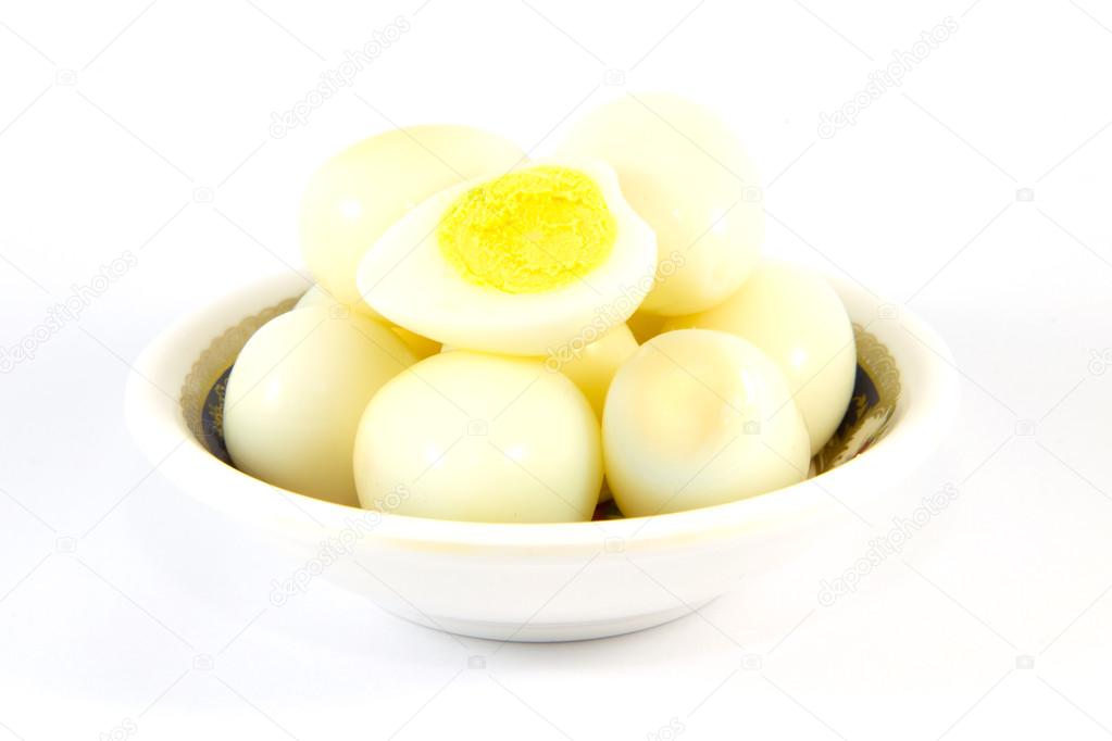 Boiled quail eggs isolated